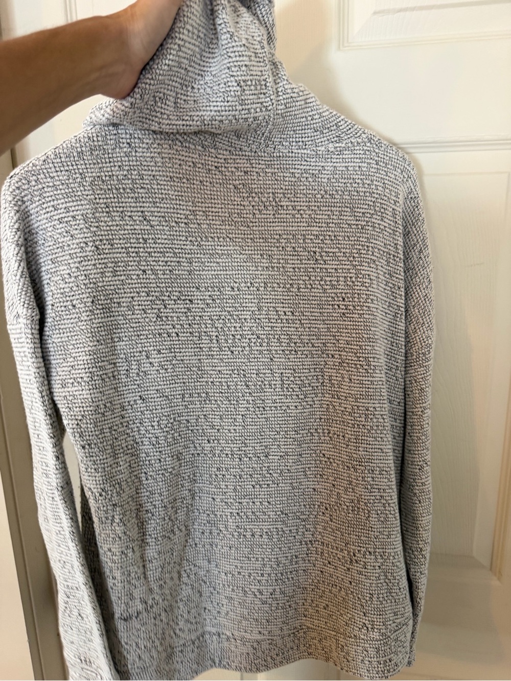 Lou & Grey Marled Light Gray Hooded Pullover with Drawstrings - Picture 8 of 10